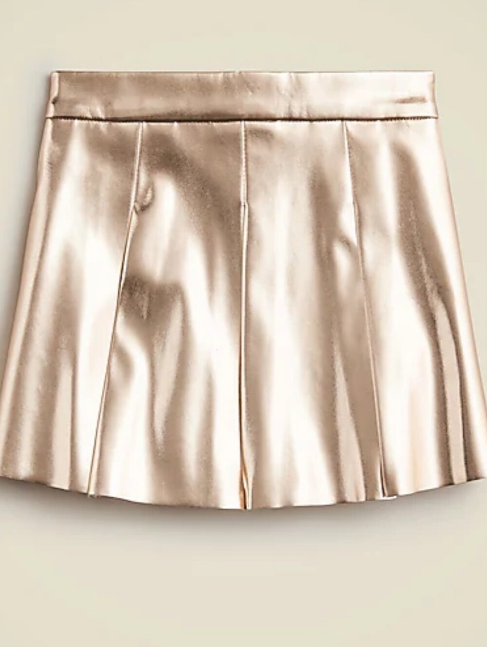 NWT Crewcuts metallic Pleated Mini Skirt - gold